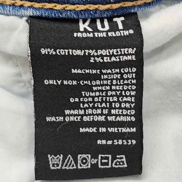 Kut from the Kloth Jeans Womens 6 Blue Reese Tie Waist High Rise Ankle Straight - Picture 5 of 12